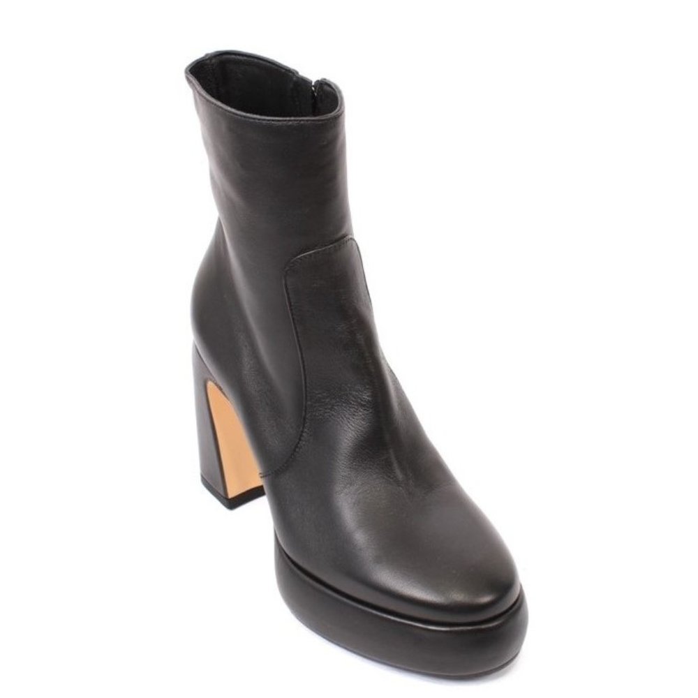 Gianni Ferrante 534a Black Leather Comfort Platform Boots